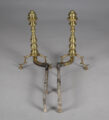 Pair American Brass Andirons