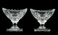 Pair American Cut Glass Open Salts, Circa 1800