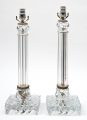Pair Baccarat Style Glass Lamps