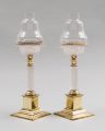 Pair of Antique Glass and Brass 