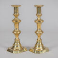 Pair Brass Push-up Candlesticks