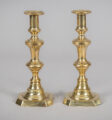 Pair Brass Push-up Candlesticks