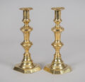 Pair Brass Push-up Candlesticks