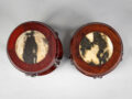 Pair Chinese Rosewood Barrel Form Display Stands