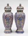 Pair of Chinese Clobbered Vases, Circa 1700
