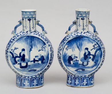 Pair Chinese Moon Flasks