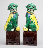 Pair Chinese Multicolored Foo Dogs