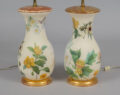 Pair Decalcomania Vase Lamps and Shades