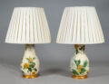 Pair Decalcomania Vase Lamps and Shades