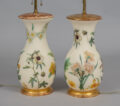 Pair Decalcomania Vase Lamps and Shades