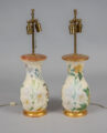 Pair Decalcomania Vase Lamps and Shades