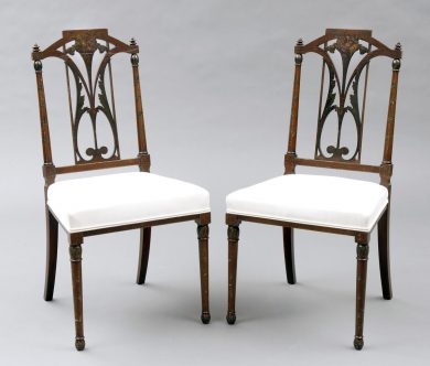 Pair English Antique Edwardian Side Chairs
