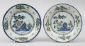 Pair English Delft Plates, 18th Century