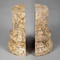 Pair Fossil Stone Column Bookends
