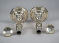 Antique Pair French 18th Century Silver-Plate Candlesticks