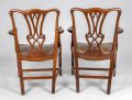 George III Style Mahogany Open Armchairs, a Pair