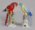 Pair of Sitzendorf Porcelain Parrots