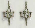 Pair of Tole Gilt Two-Light Wall Sconces