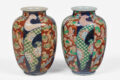 Antique Pair of Imari Open Vases