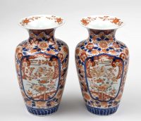 Pair Imari Open Vases, Circa 1890