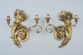 Pair of Italian Antique Gilded Wall Sconces, 19th Century