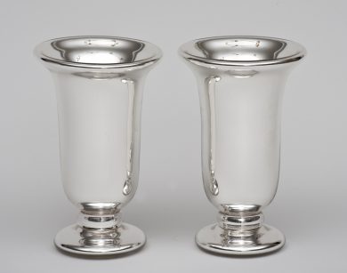 Pair of Mercury Glass Vases By Varnish