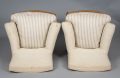 Napoleon III Cushioned Armchairs, A Pair