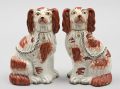Pair Red Staffordshire Dogs