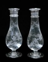 Pair Regency Etched Glass Vases, Circa 1820