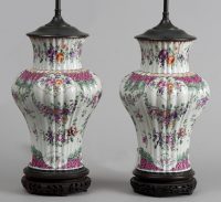 Pair of Samson Vases Lamped, Circa 1880-Main View