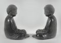 Pair Vintage Spelter Meditating Buddha Bookends