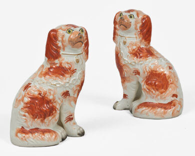 Pair Staffordshire Separate Leg King Charles Spaniels