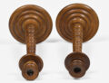 Pair Tall Bobbin Turned Walnut Candlesticks