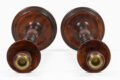 Antique Tall Mahogany Turned and Carved Candlesticks, a Pair