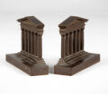 Pair Bronze Temple-Shaped Bookends