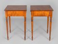 Pair Tiger Maple Side or End Tables