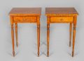 Pair Tiger Maple Side or End Tables