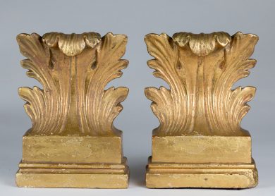 Pair of Gilded Acanthus Leaf Bookends
