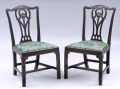 Pair of English Period Chippendale Mahogany Side Chairs,18th Century