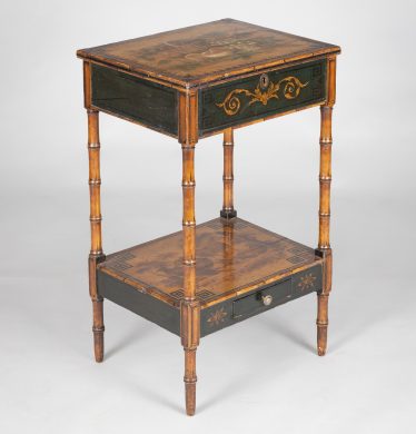 Regency Faux Bamboo Painted Side or Work Table