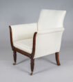 Regency Faux Rosewood Lyre Form Armchair