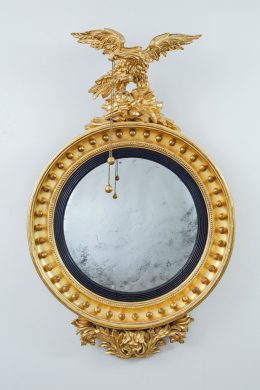 Regency Giltwood Convex Mirror with Eagle