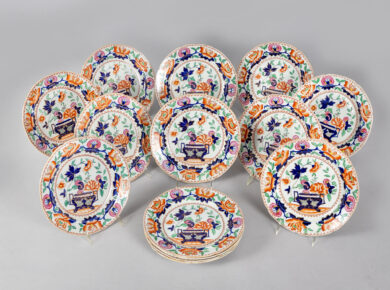 Set of Fourteen Stone China No. 6 Plates