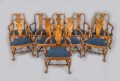 Set of Ten Queen Anne Style Dining Armchairs