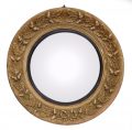 Small Antique English Convex Mirror with Acorns