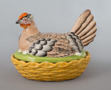 Antique Staffordshire Hen on Nest, Circa 1870
