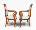 Antique Swedish Empire Mahogany Armchairs, Pair