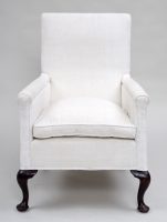 Upholstered High-Backed Armchair, Circa 1860-Main Front View