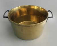 Antique Brass Pan with Iron Handles