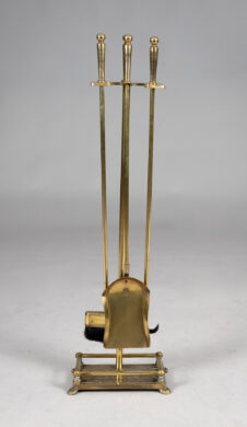 Vintage Brass Fireplace Tool Set and Stand